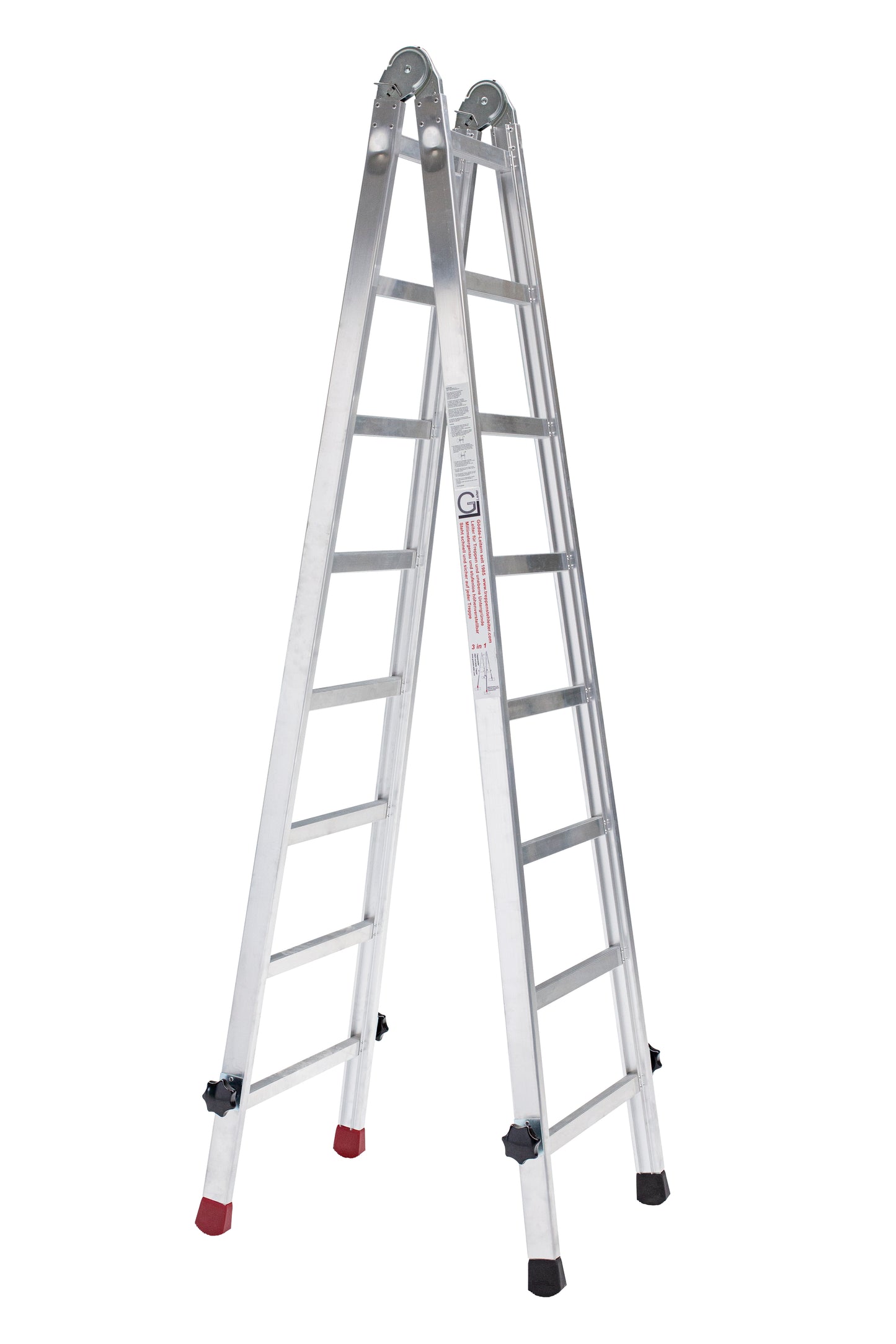 Gödde Treppenleiter 2 x 8 Stufen (Anlegeleiter, Stehleiter, Treppenleiter)