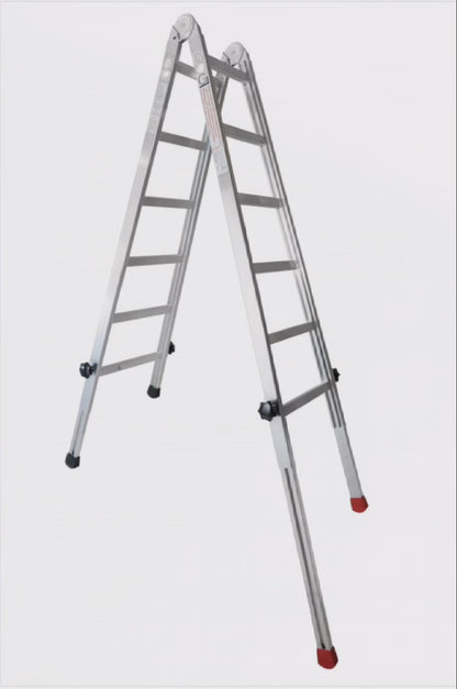 Gödde Treppenleiter 2 x 5 Stufen (Anlegeleiter, Treppen-Stehleiter, Stehleiter, Treppenleiter)